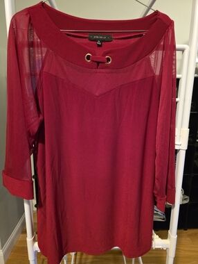 Womens Red Top Blouse